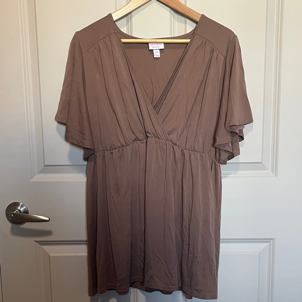 Isabel Maternity by Ingrid & Isabel Coffee Brown Blouse XXL